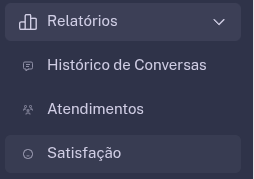 Menu Relatórios → Satisfação