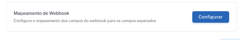 Botão Configurar na lista de integrações