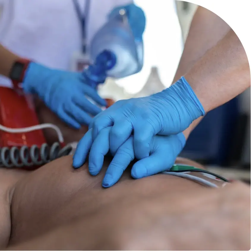 Instructor demonstrating hands-on CPR and AED training in St. Catharines — Aspire First Aid Guide Training