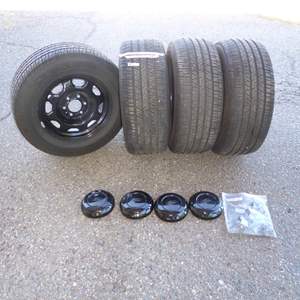Set Of 4 Goodyear Eagle RS-A P265/60R17 Tires W/ Ford Centercaps