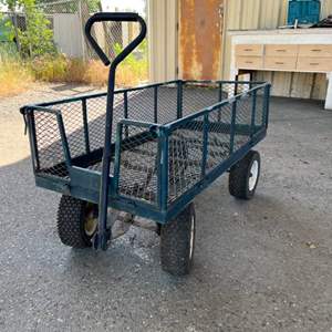  Utility Cart - Heavy-Duty Metal Mesh Garden Wagon 