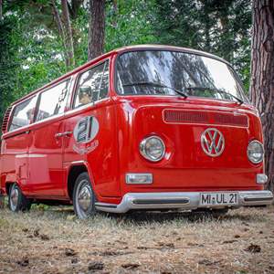 Classic Red Volkswagen Bus - Vintage Van for Restoration and Collectors